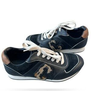NEW- Coach Rebecca Varsity Black Suede Lace up Sneakers